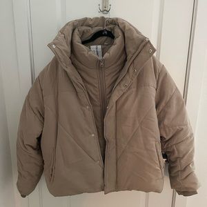 Tan Collusion Puffer Jacket - so warm!